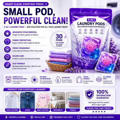 Multi-purpose Strong Decontamination Detergent Cloth Washing POD