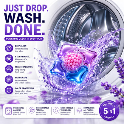 Multi-purpose Strong Decontamination Detergent Cloth Washing POD
